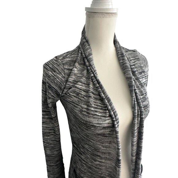 WHITE HOUSE BLACK MARKET WHBM Heathered Gray Long Length Cardigan Size XXS - Picture 5 of 6